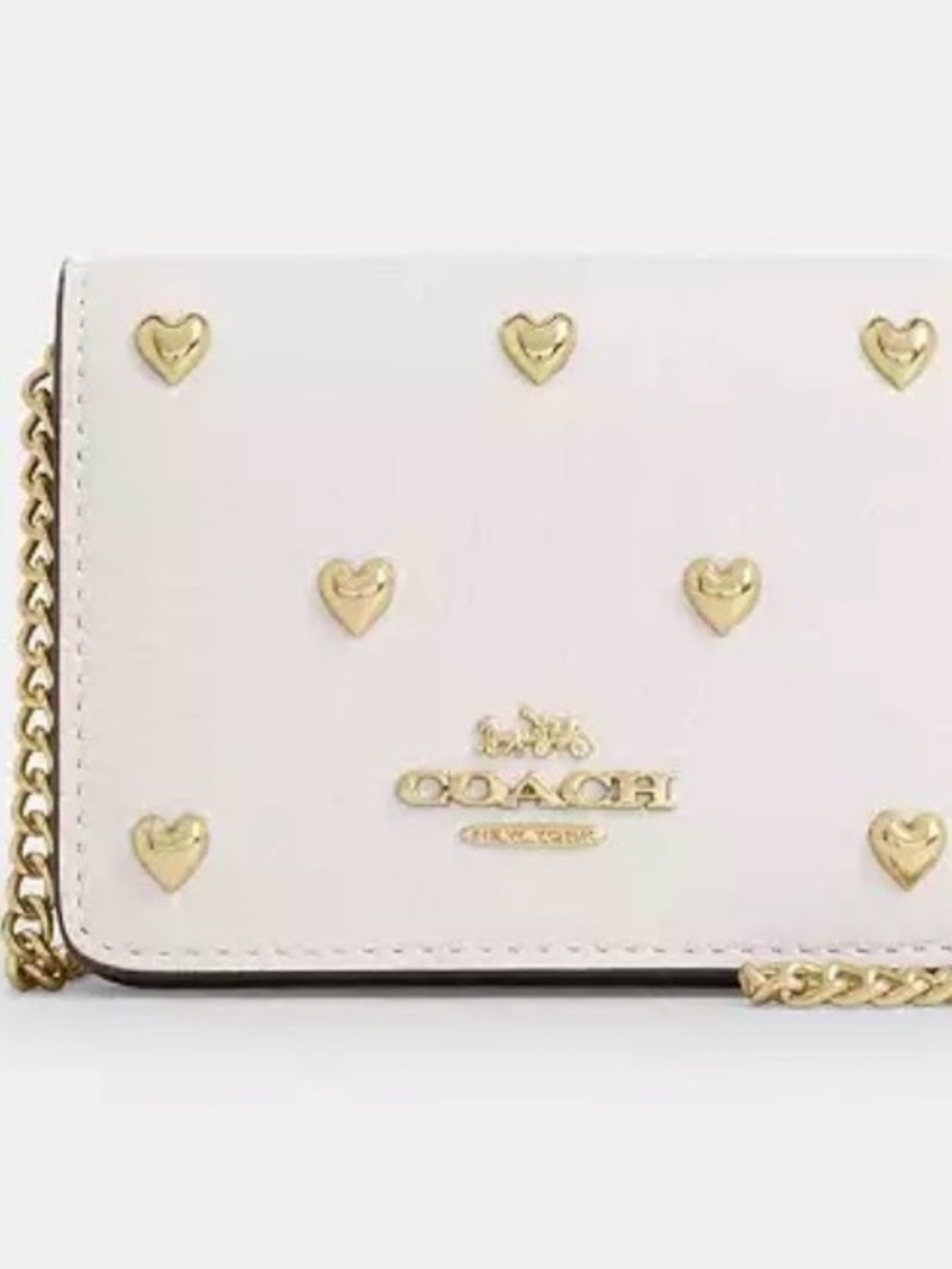 Coach Mini Wallet on a Chain with Heart Rivets Crossbody Bag